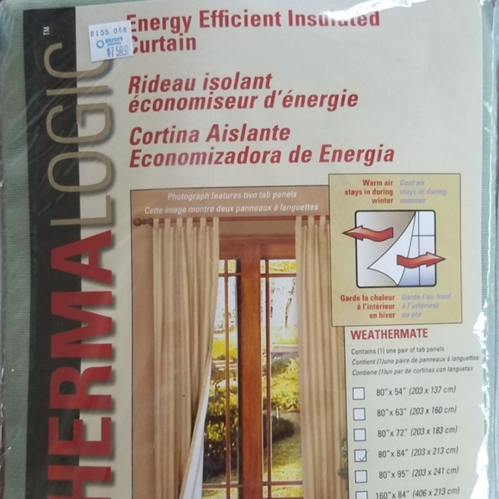 NWT- Energy Efficient Insulated Curtain